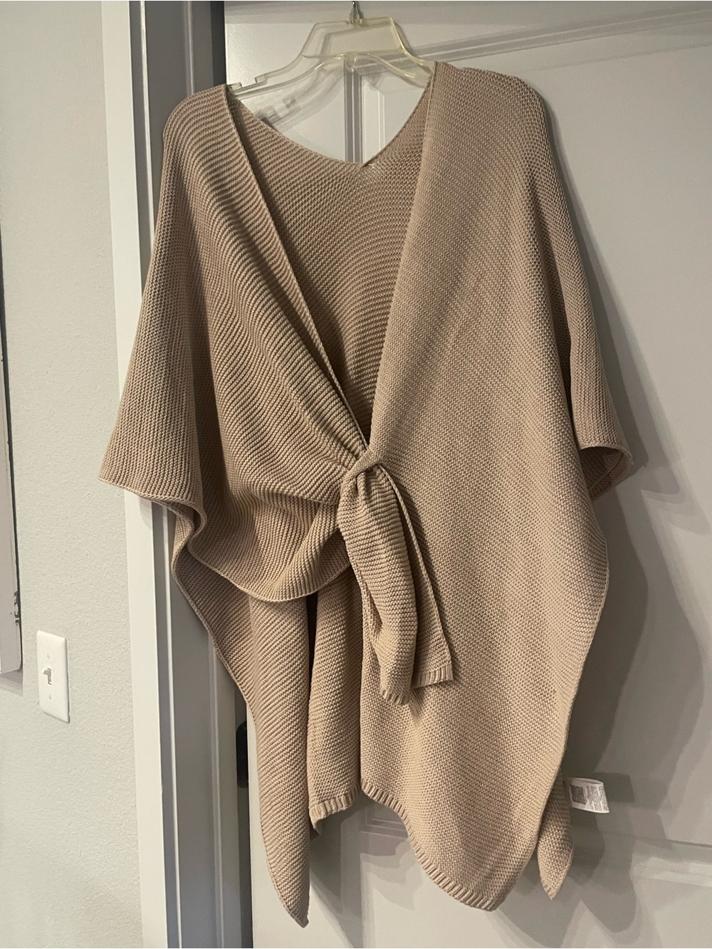 SHEIN Taupe Knit  Ruana Sweater